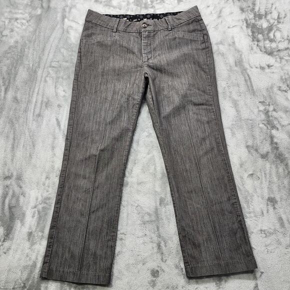 Lee Pants Womens 14 SHORT Gray Mid Rise Madelyn No Gap Platinum Label Trouser - Picture 1 of 13
